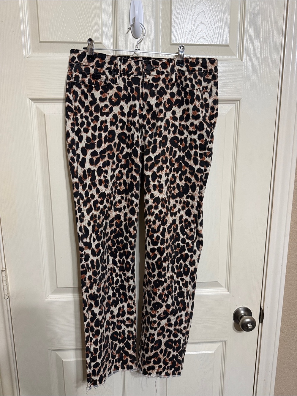 PAIGE Leopard-Print Kids Jeans in Black & Brown